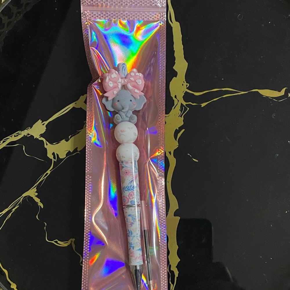 Cute Elephant Kids Pen with Pink Accents